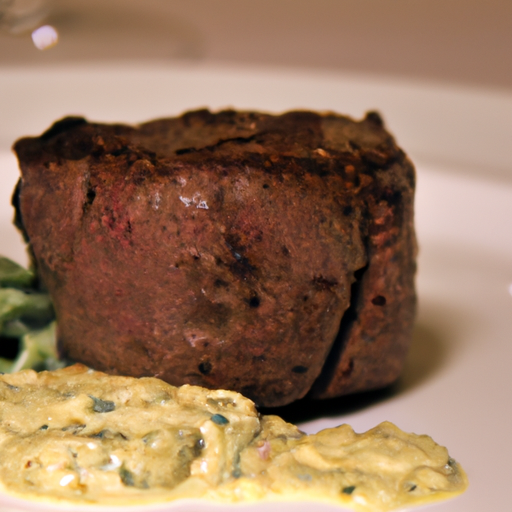 A succulent filet mignon topped with a rich garlic butter sauce.